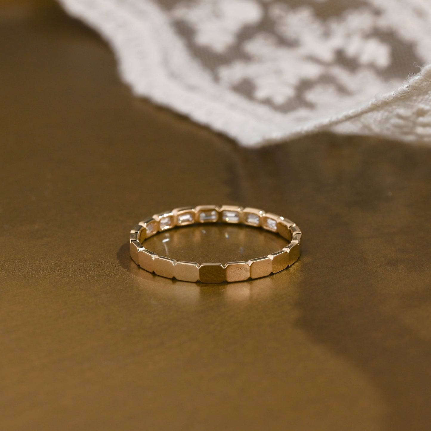 0.15 TCW Round Milgrain Lab Grown Diamond Wedding Band