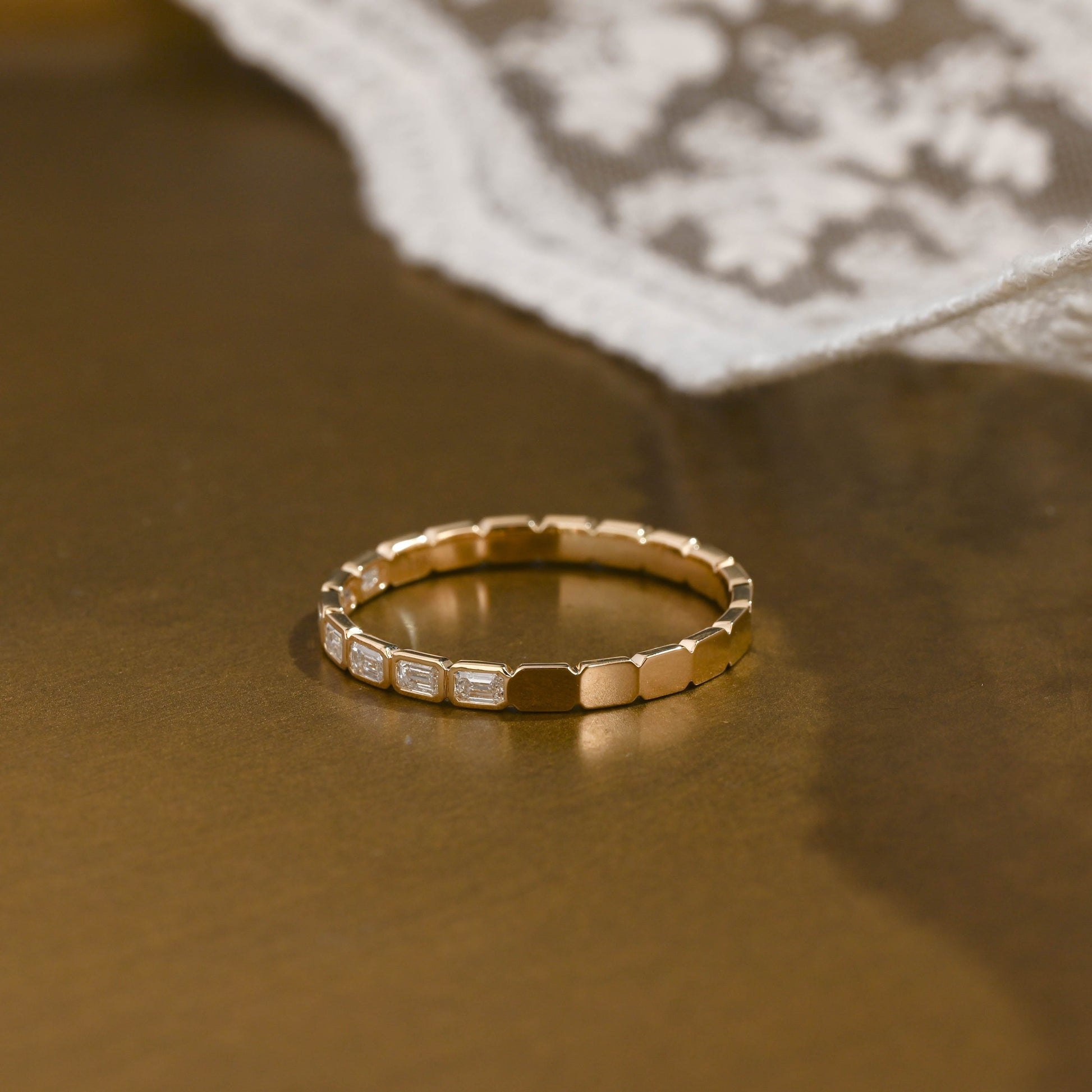 0.15 TCW Round Milgrain Lab Grown Diamond Wedding Band