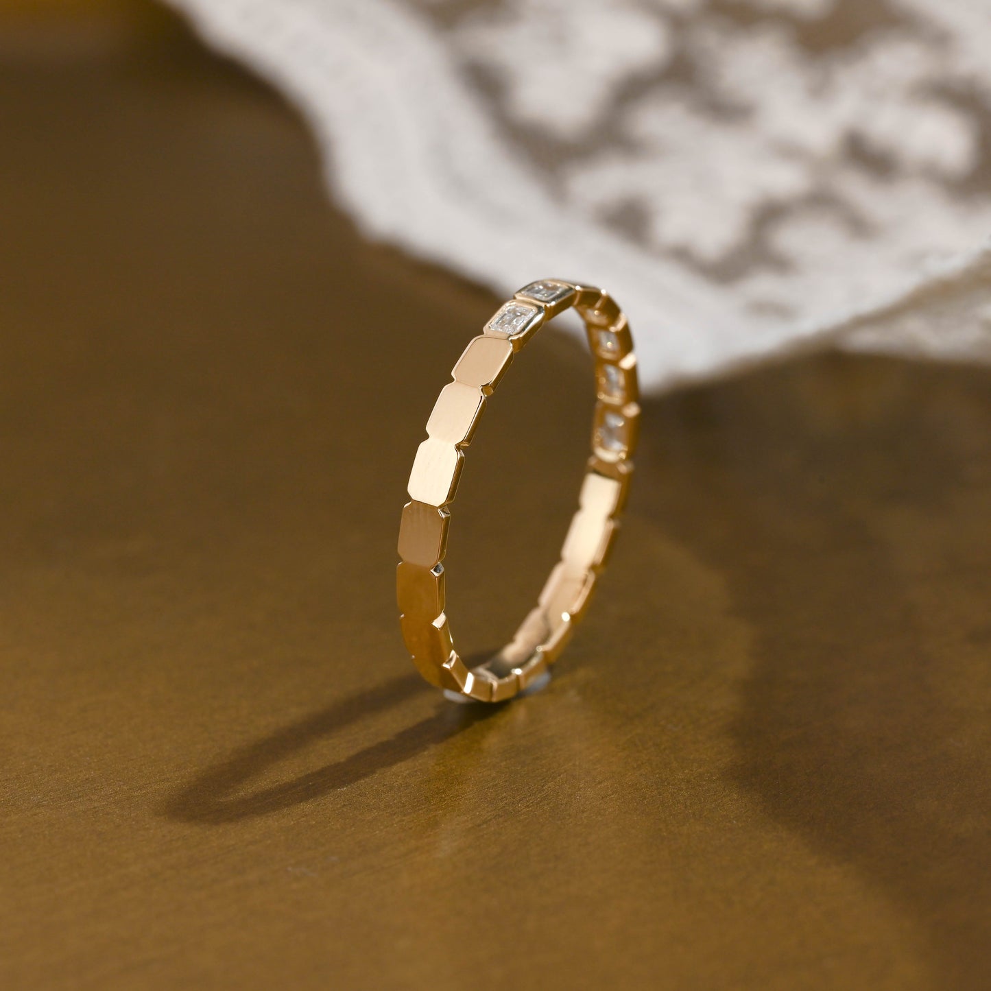 0.15 TCW Round Milgrain Lab Grown Diamond Wedding Band