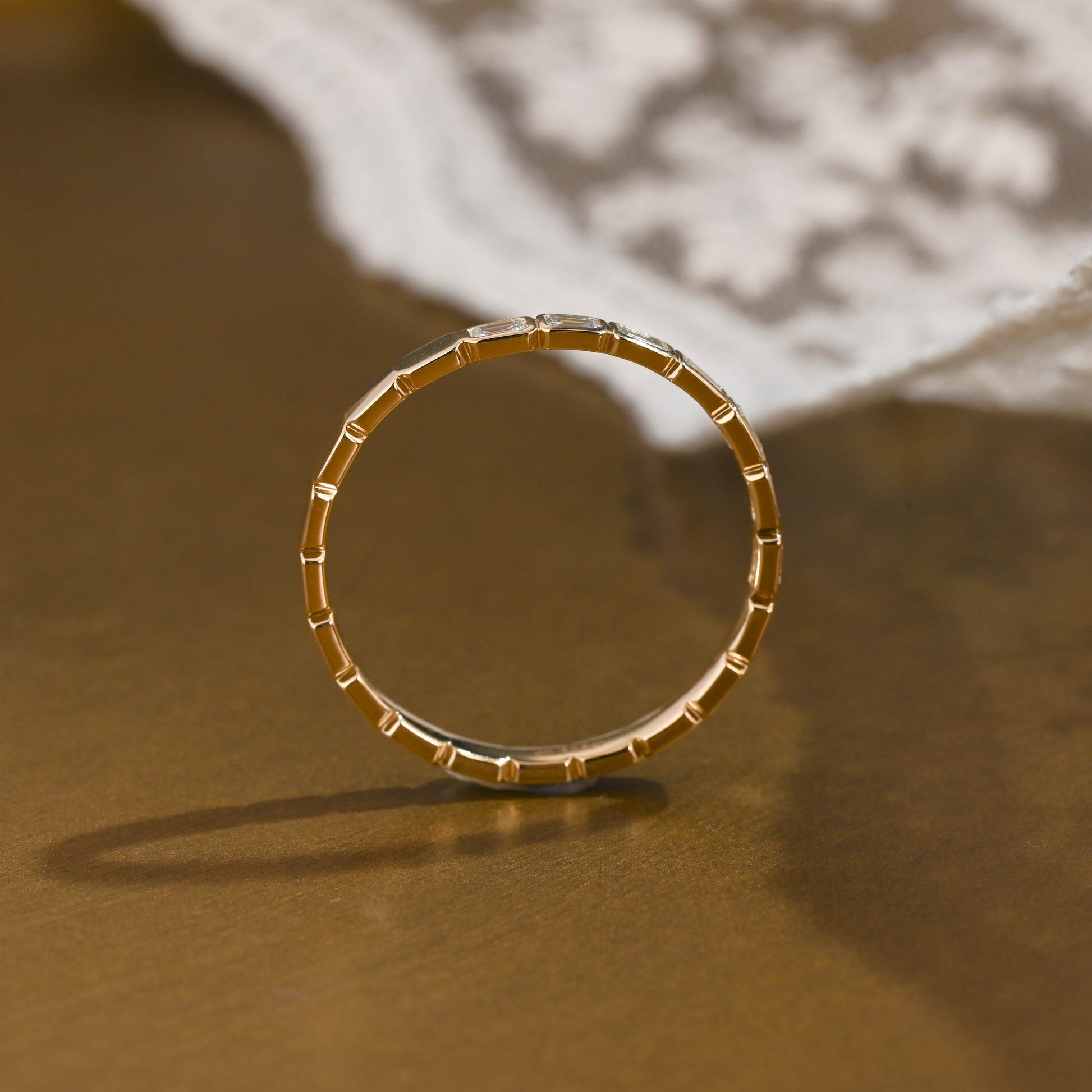 0.15 TCW Round Milgrain Lab Grown Diamond Wedding Band