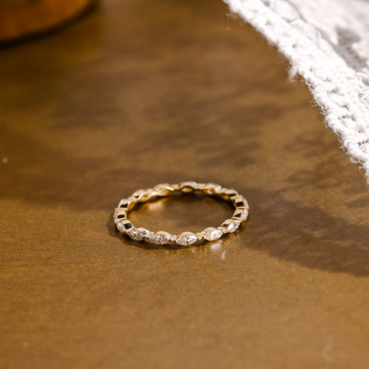 0.15 TCW Round Milgrain Lab Grown Diamond Wedding Band