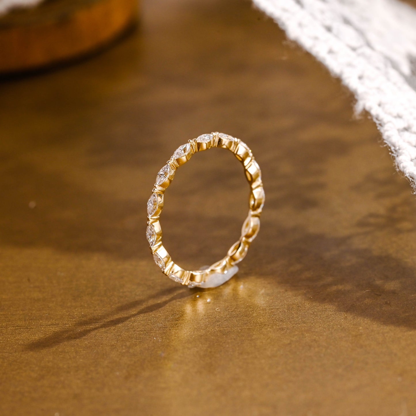 0.15 TCW Round Milgrain Lab Grown Diamond Wedding Band
