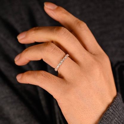 0.15 TCW Round Milgrain Lab Grown Diamond Wedding Band