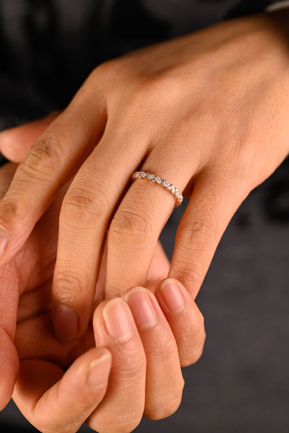 0.15 TCW Round Milgrain Lab Grown Diamond Wedding Band
