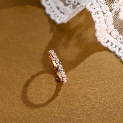 0.15 TCW Round Milgrain Lab Grown Diamond Wedding Band