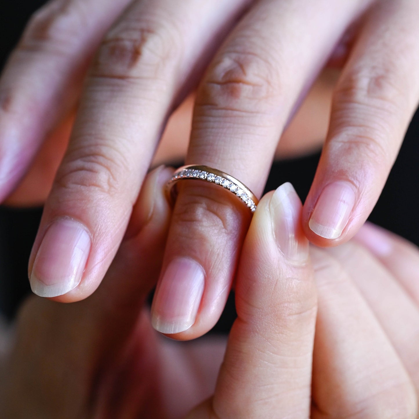 0.15 TCW Round Milgrain Lab Grown Diamond Wedding Band