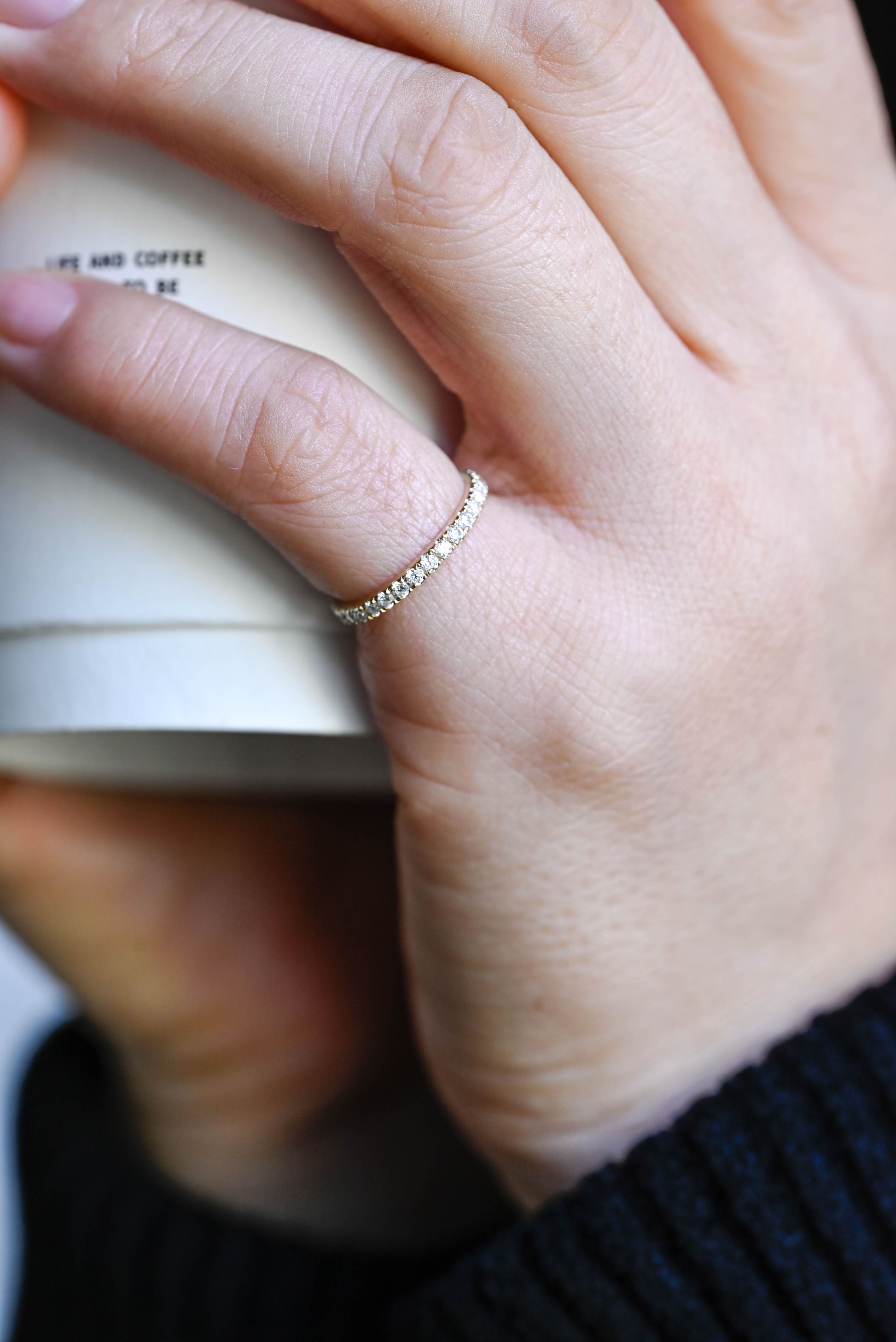 0.15 TCW Round Milgrain Lab Grown Diamond Wedding Band