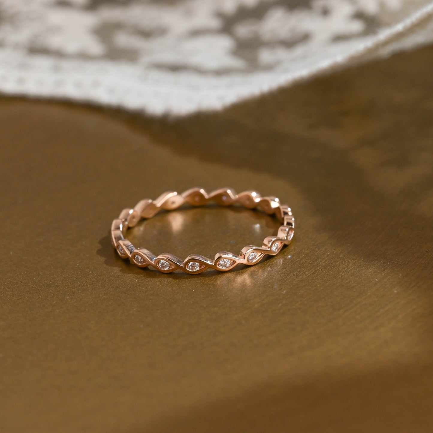 0.15 TCW Round Milgrain Lab Grown Diamond Wedding Band
