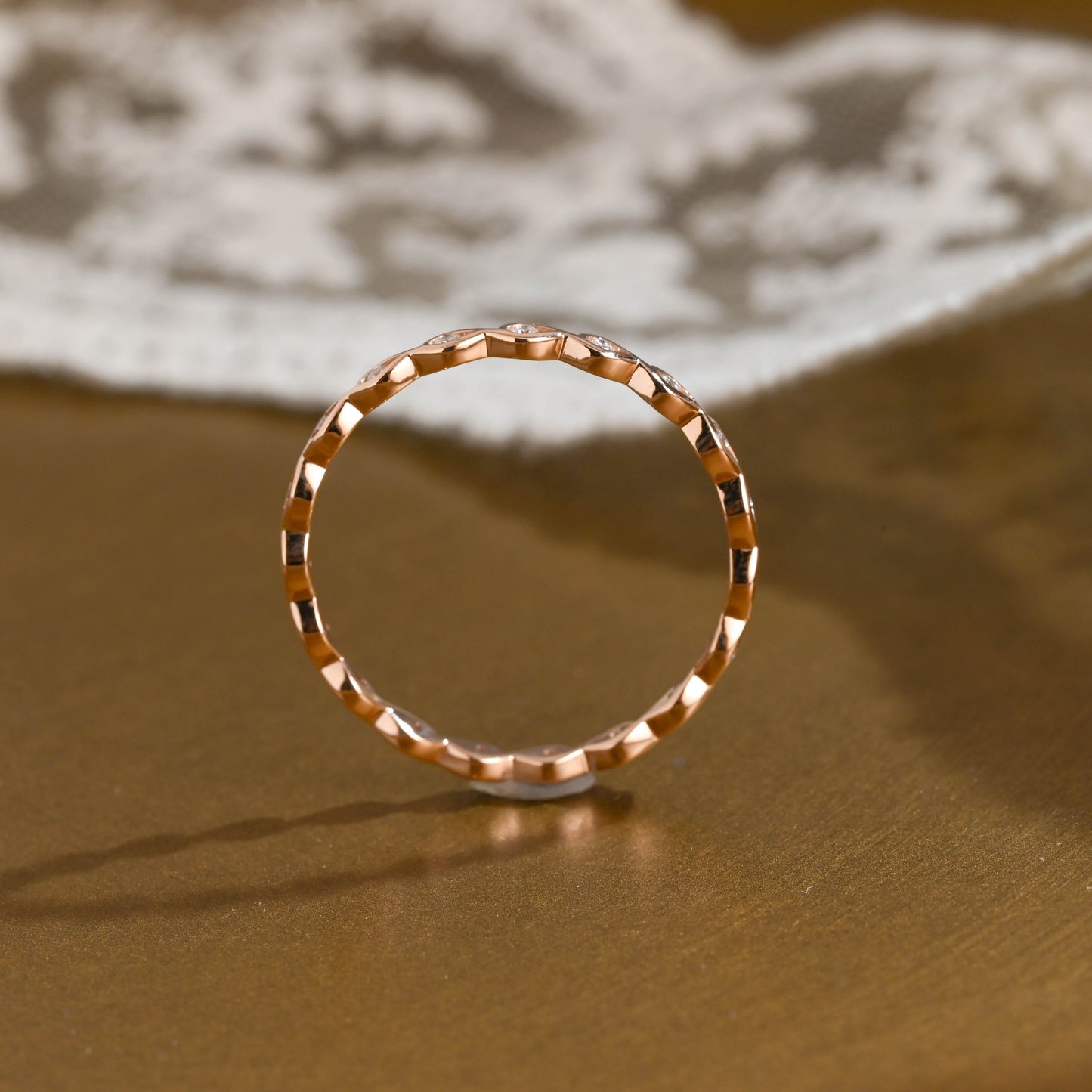 0.15 TCW Round Milgrain Lab Grown Diamond Wedding Band