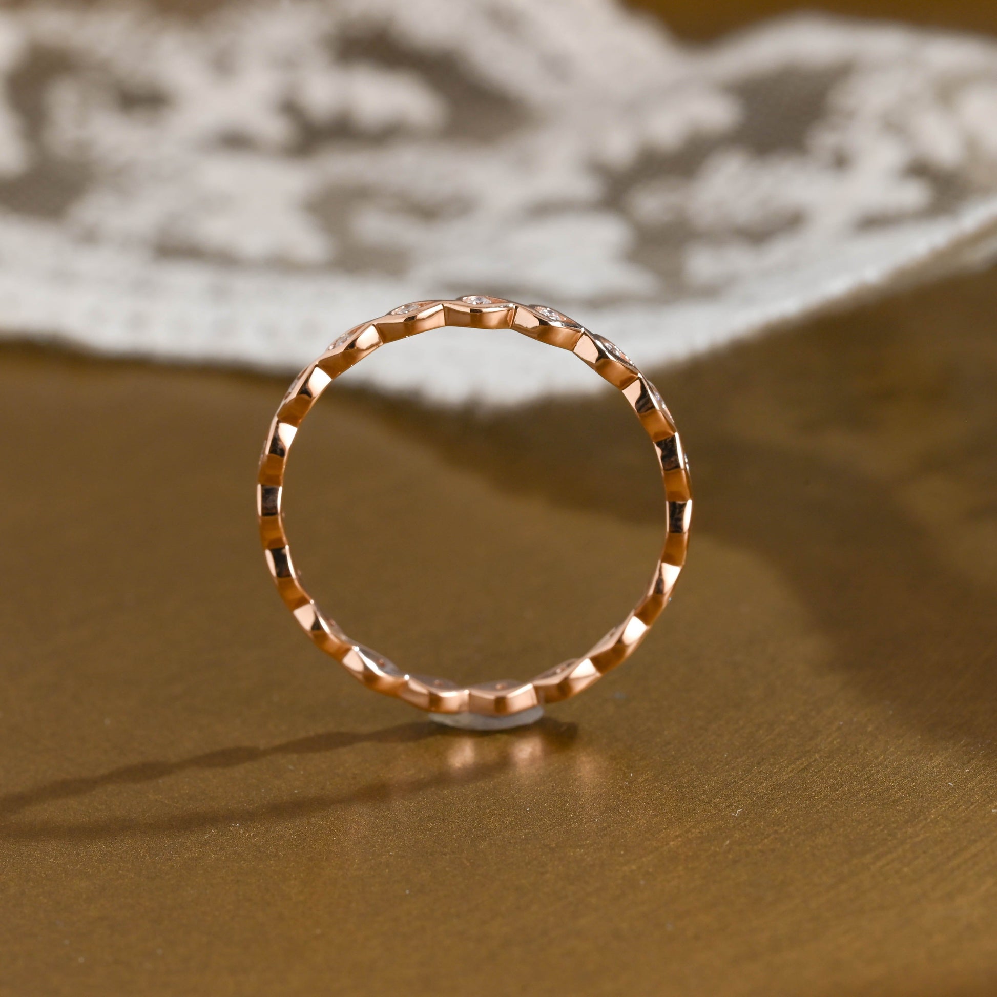 0.15 TCW Round Milgrain Lab Grown Diamond Wedding Band