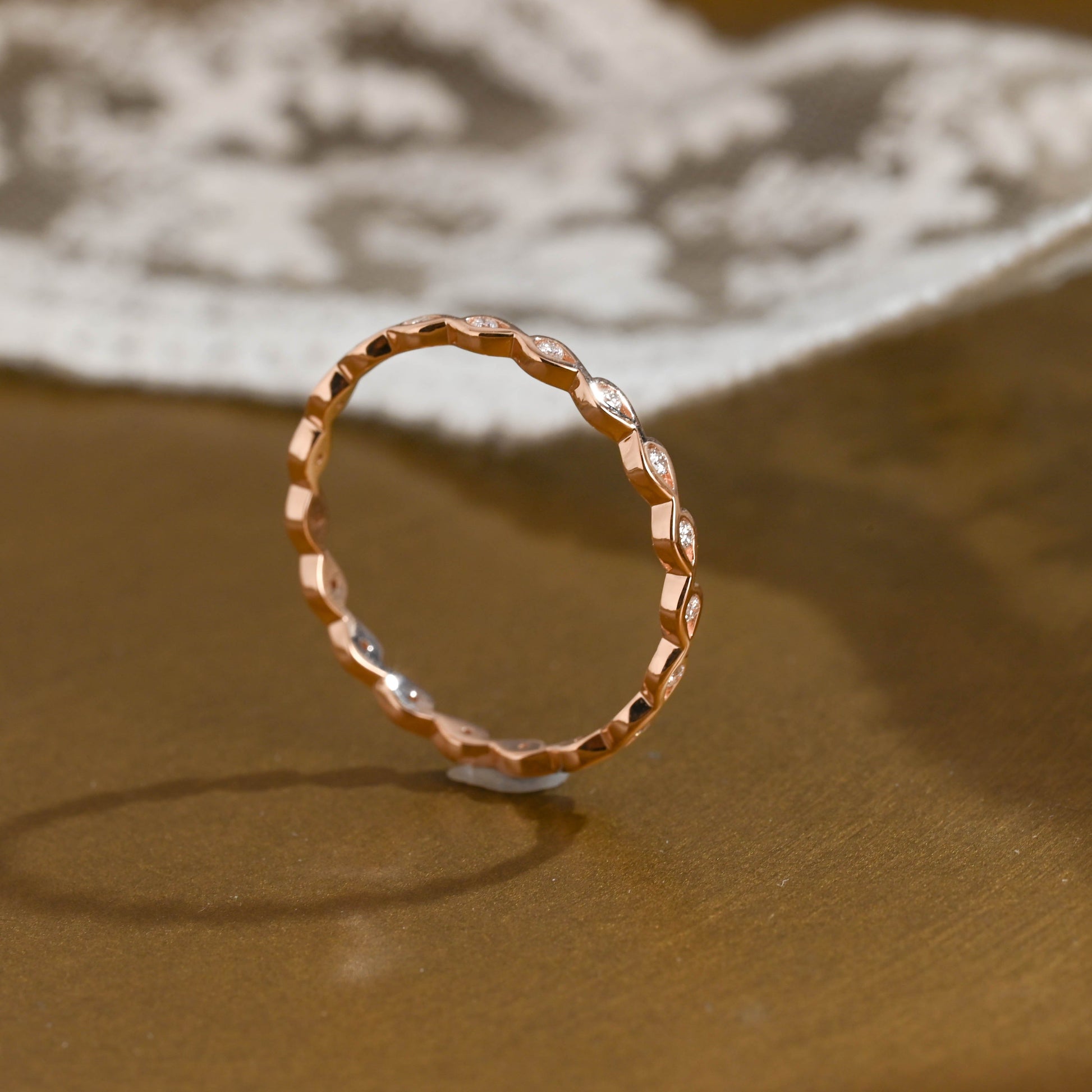 0.15 TCW Round Milgrain Lab Grown Diamond Wedding Band