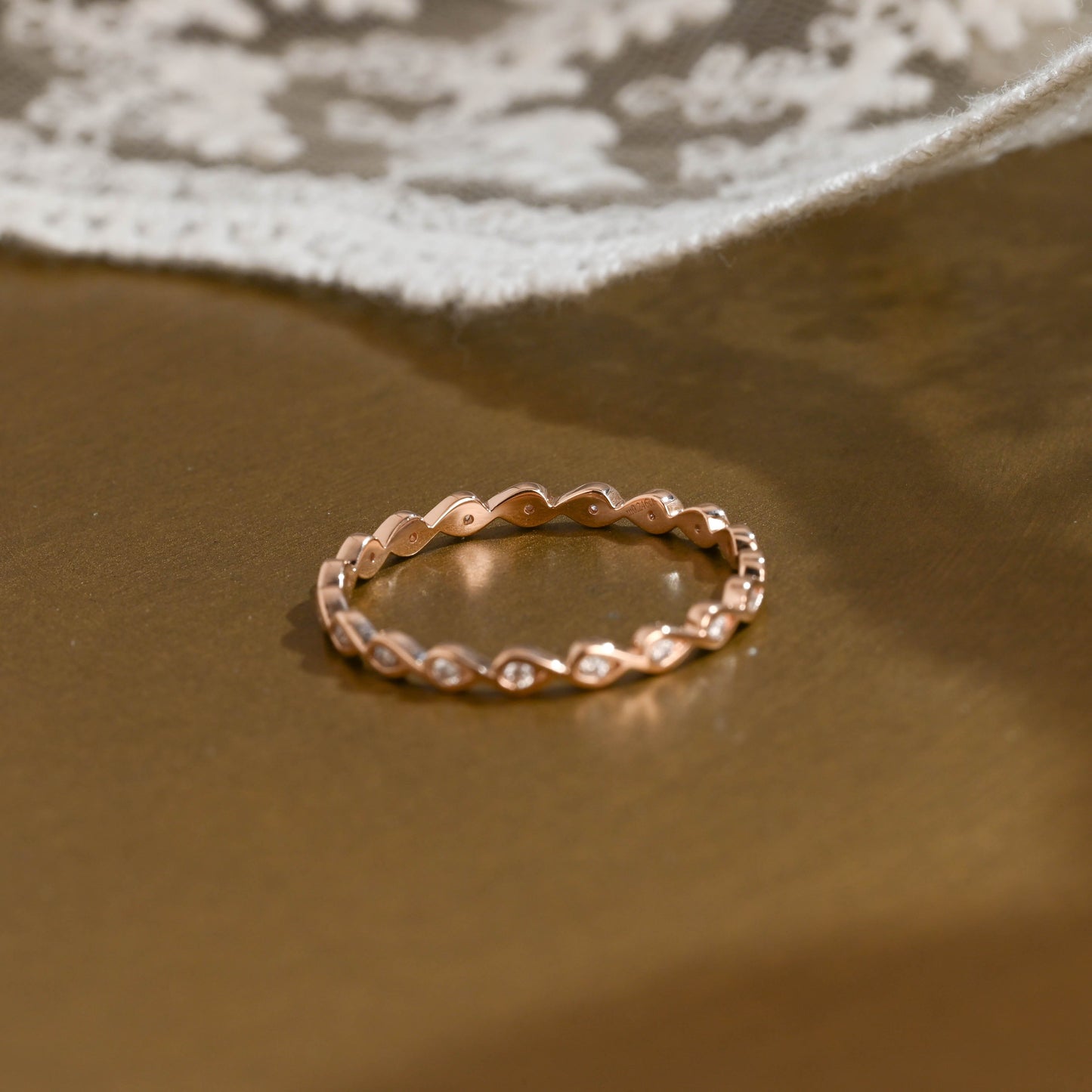 0.15 TCW Round Milgrain Lab Grown Diamond Wedding Band