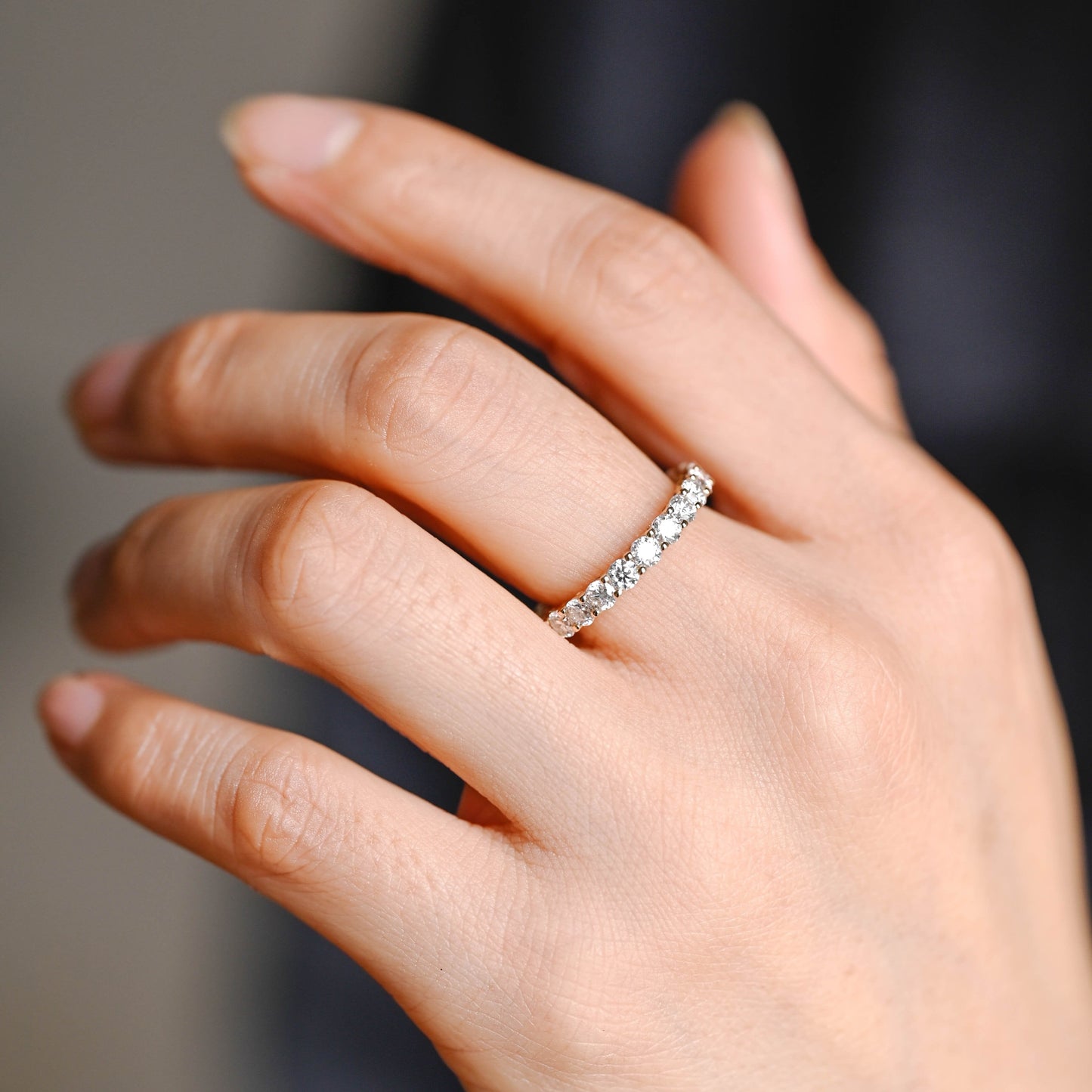 0.15 TCW Round Milgrain Lab Grown Diamond Wedding Band