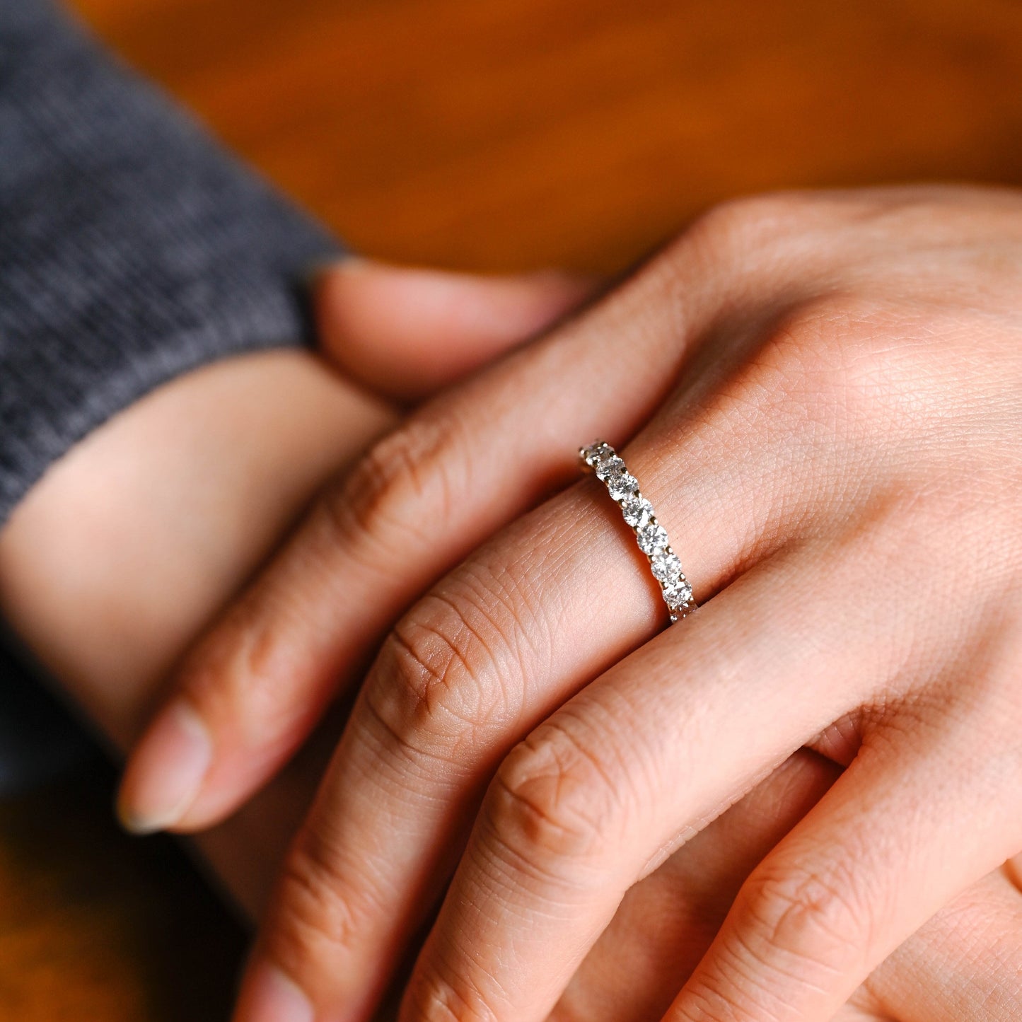 0.15 TCW Round Milgrain Lab Grown Diamond Wedding Band