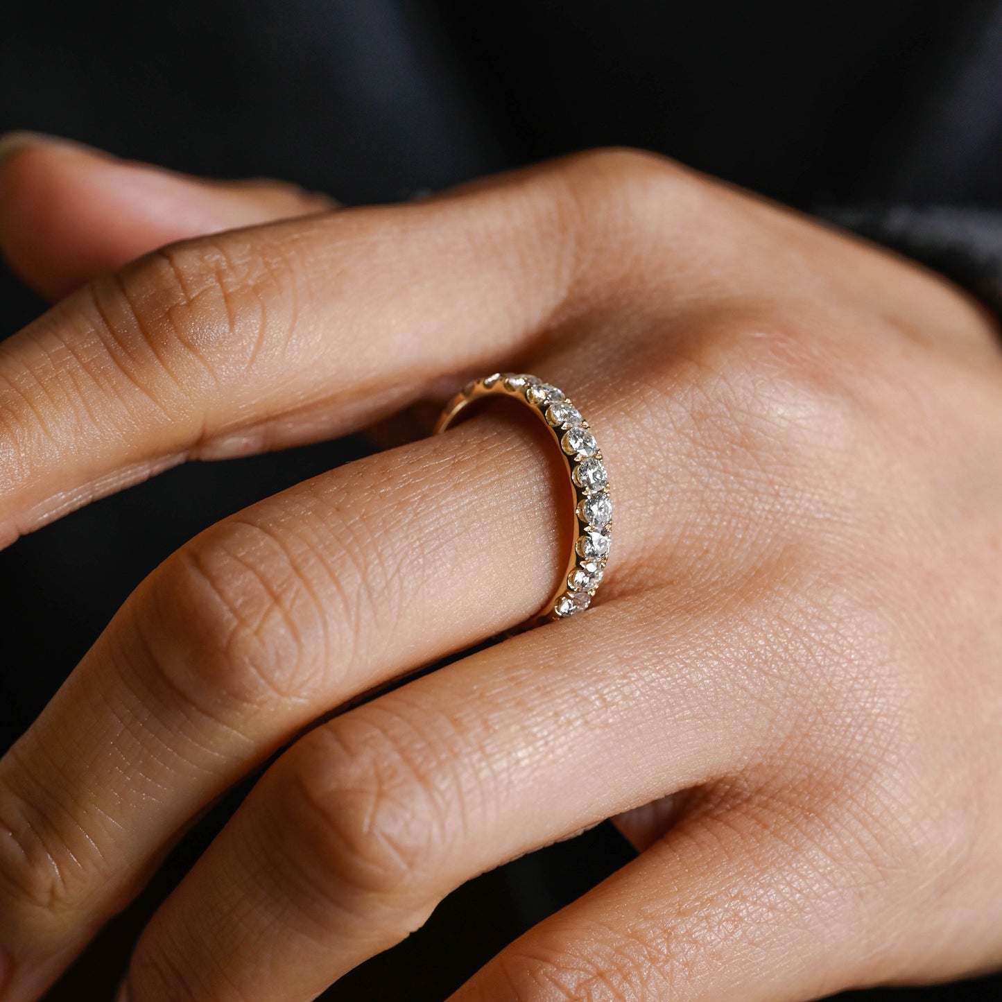 0.15 TCW Round Milgrain Lab Grown Diamond Wedding Band