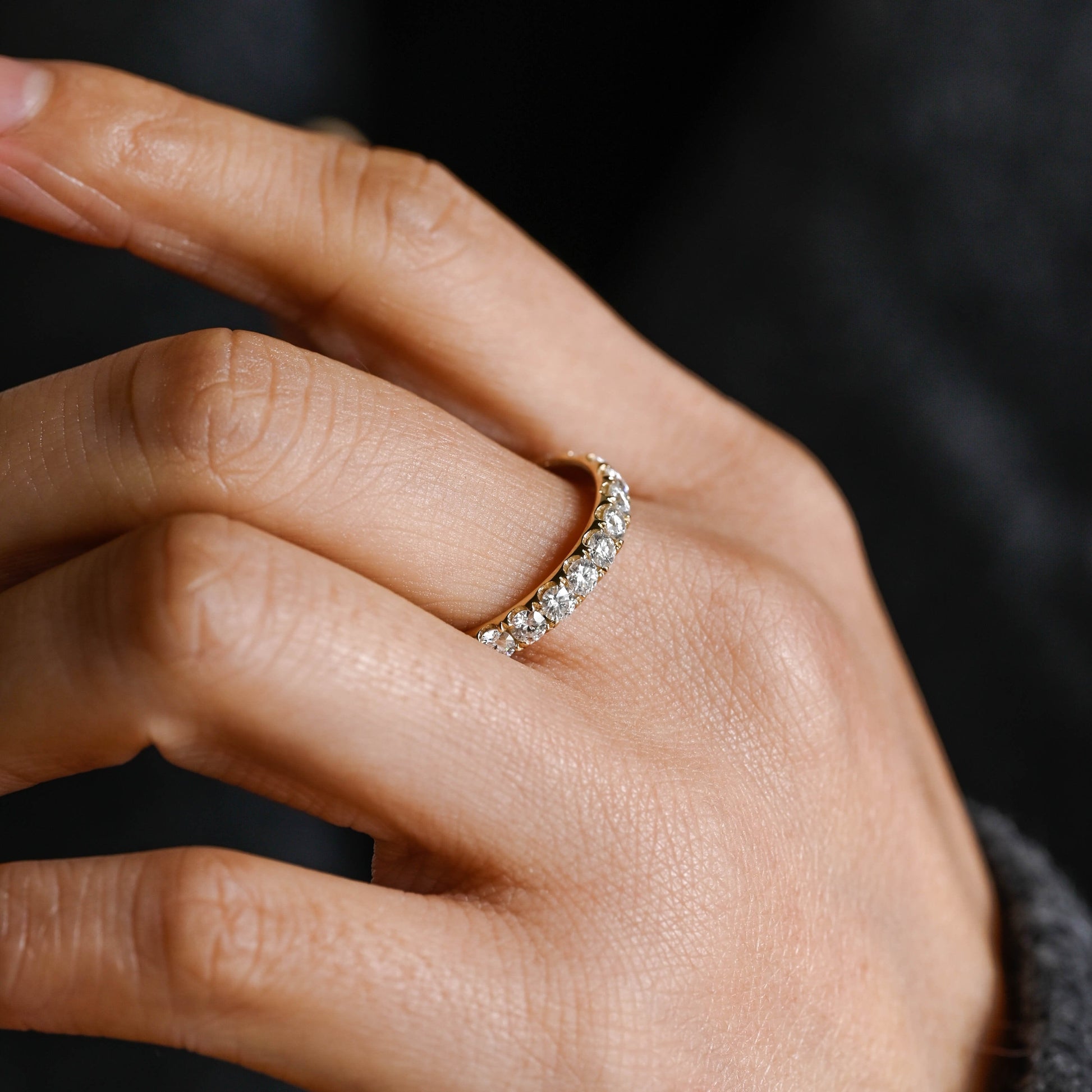 0.15 TCW Round Milgrain Lab Grown Diamond Wedding Band