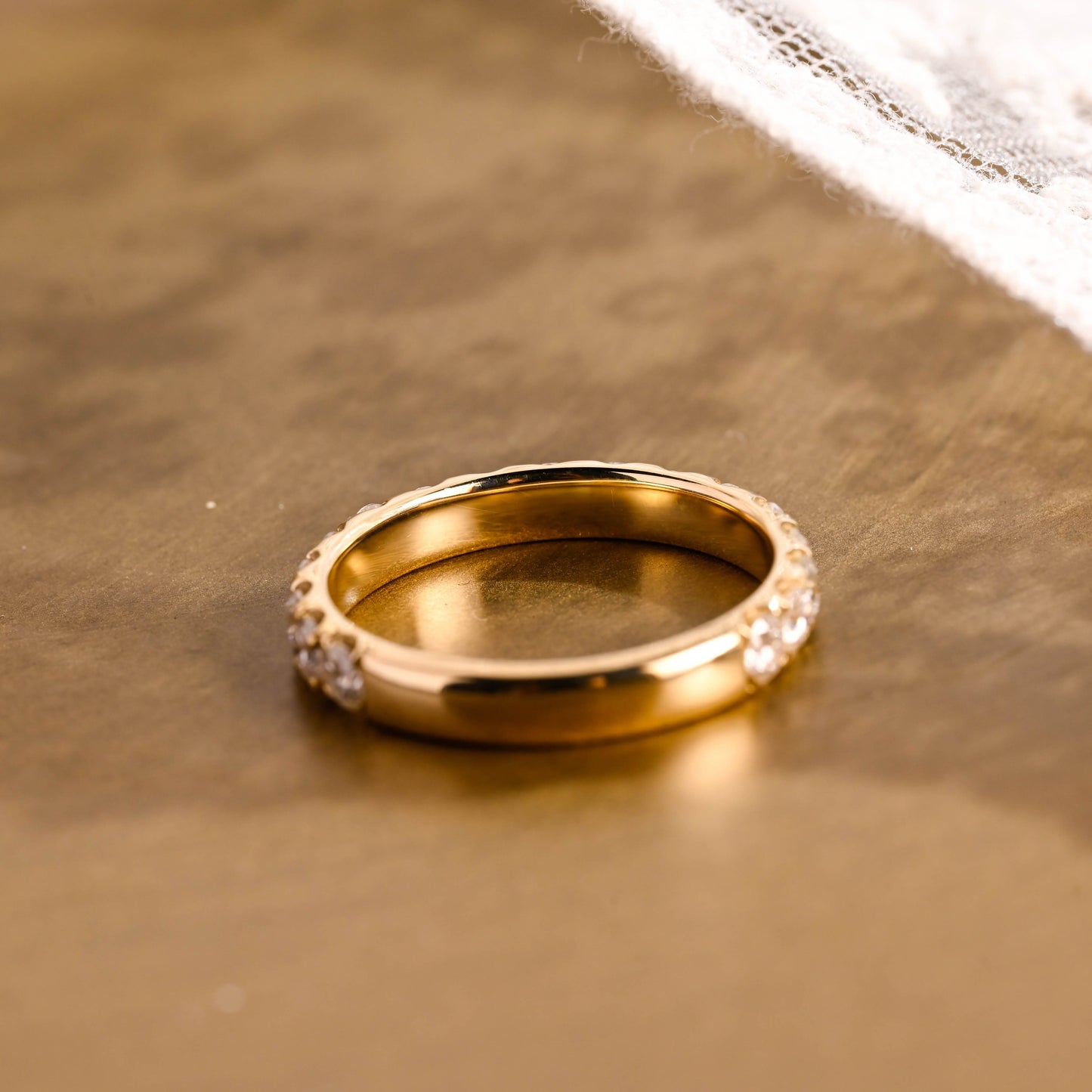 0.15 TCW Round Milgrain Lab Grown Diamond Wedding Band
