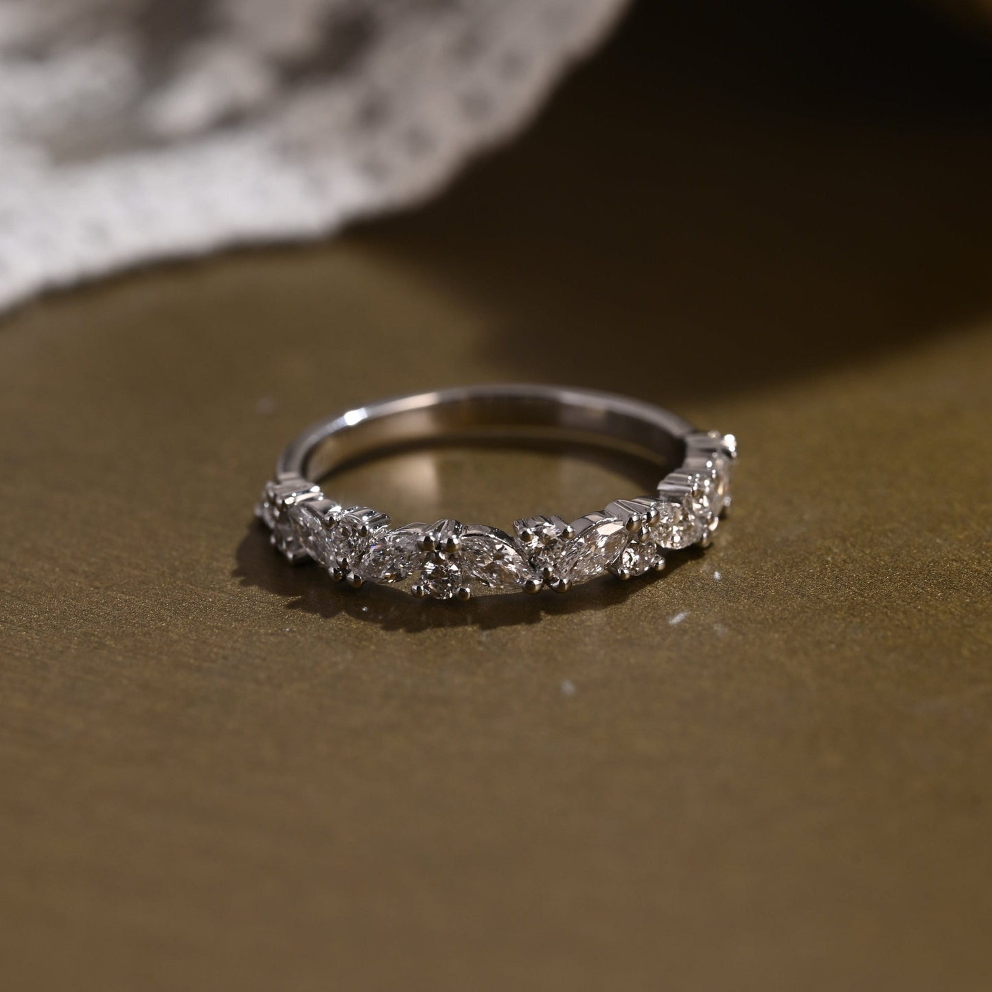 0.15 TCW Round Milgrain Lab Grown Diamond Wedding Band