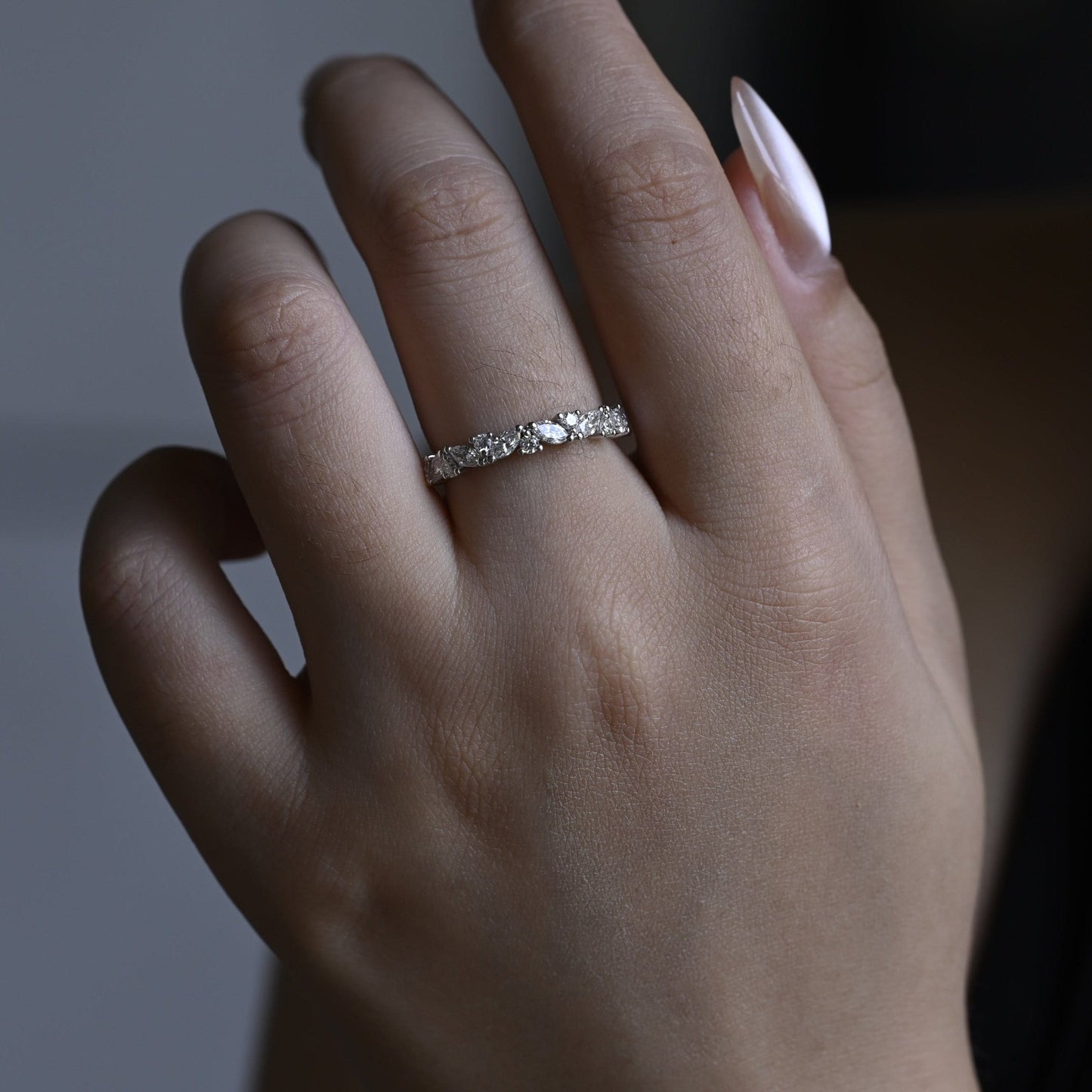 0.15 TCW Round Milgrain Lab Grown Diamond Wedding Band