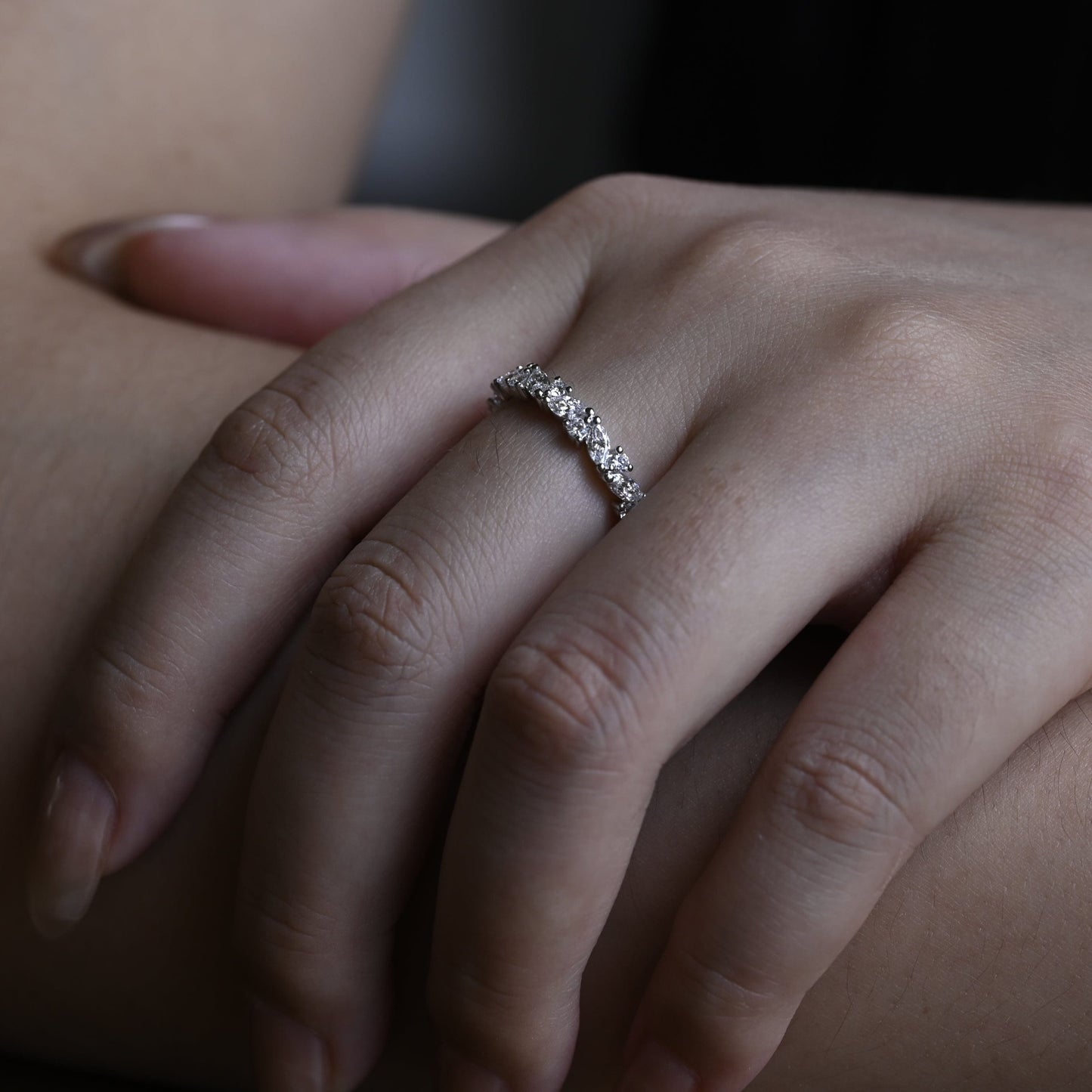 0.15 TCW Round Milgrain Lab Grown Diamond Wedding Band