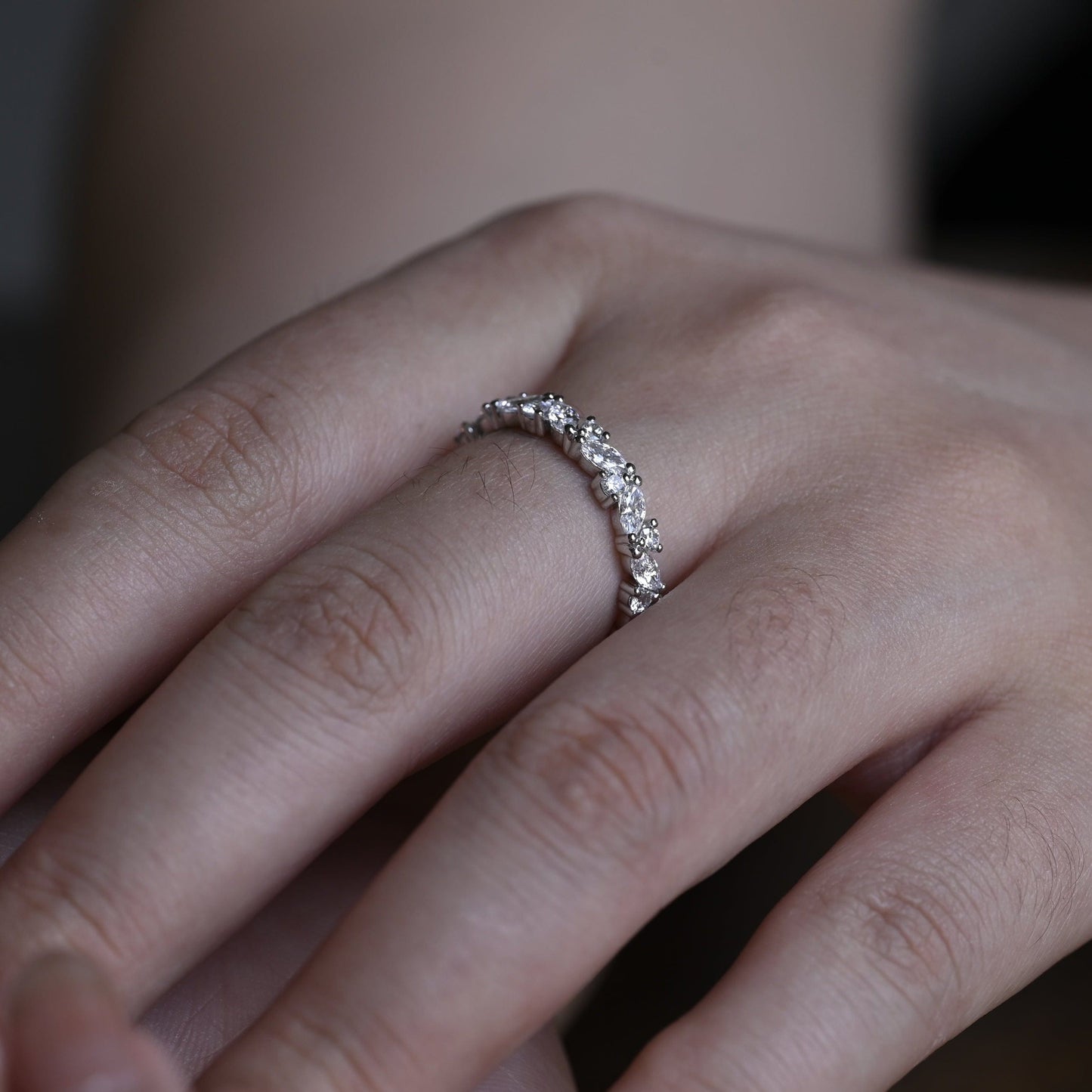 0.15 TCW Round Milgrain Lab Grown Diamond Wedding Band