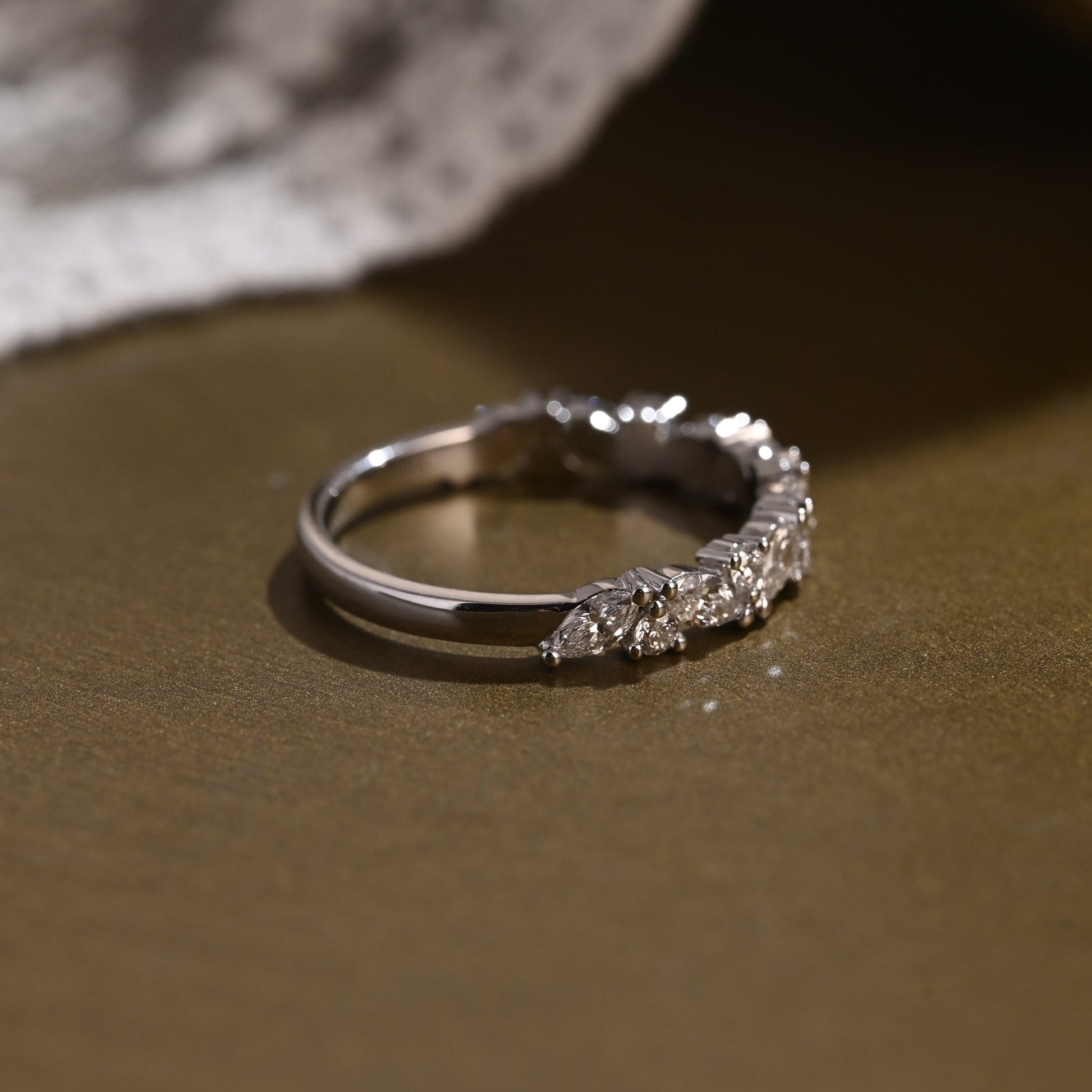 0.15 TCW Round Milgrain Lab Grown Diamond Wedding Band