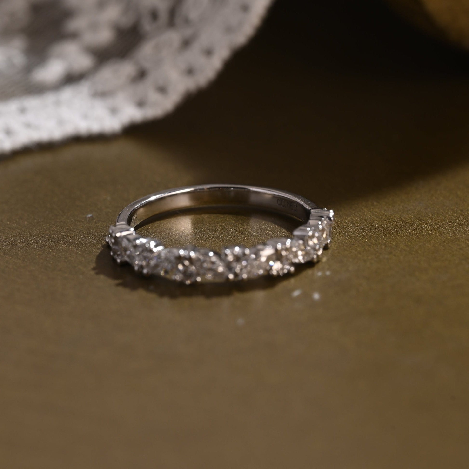 0.15 TCW Round Milgrain Lab Grown Diamond Wedding Band