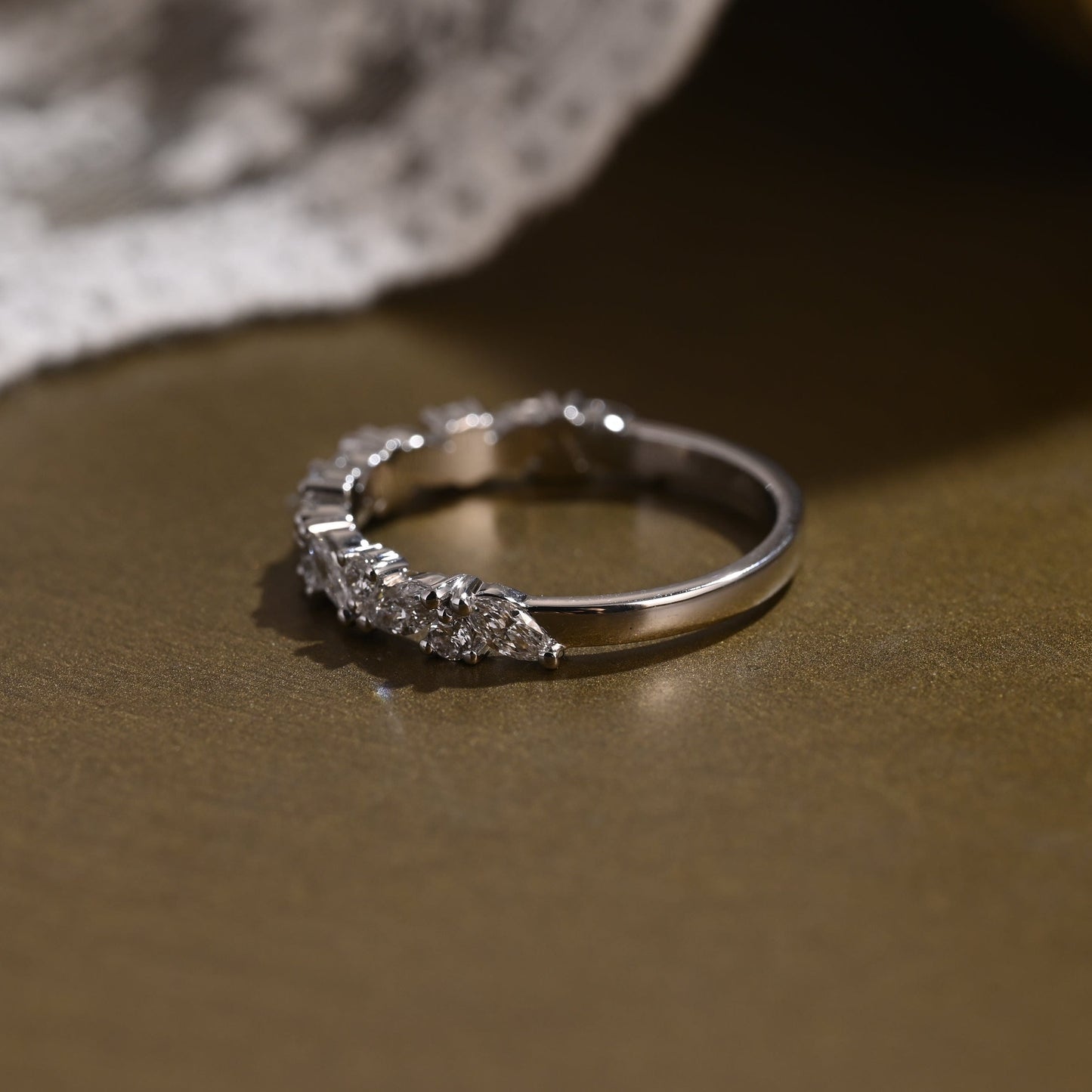 0.15 TCW Round Milgrain Lab Grown Diamond Wedding Band