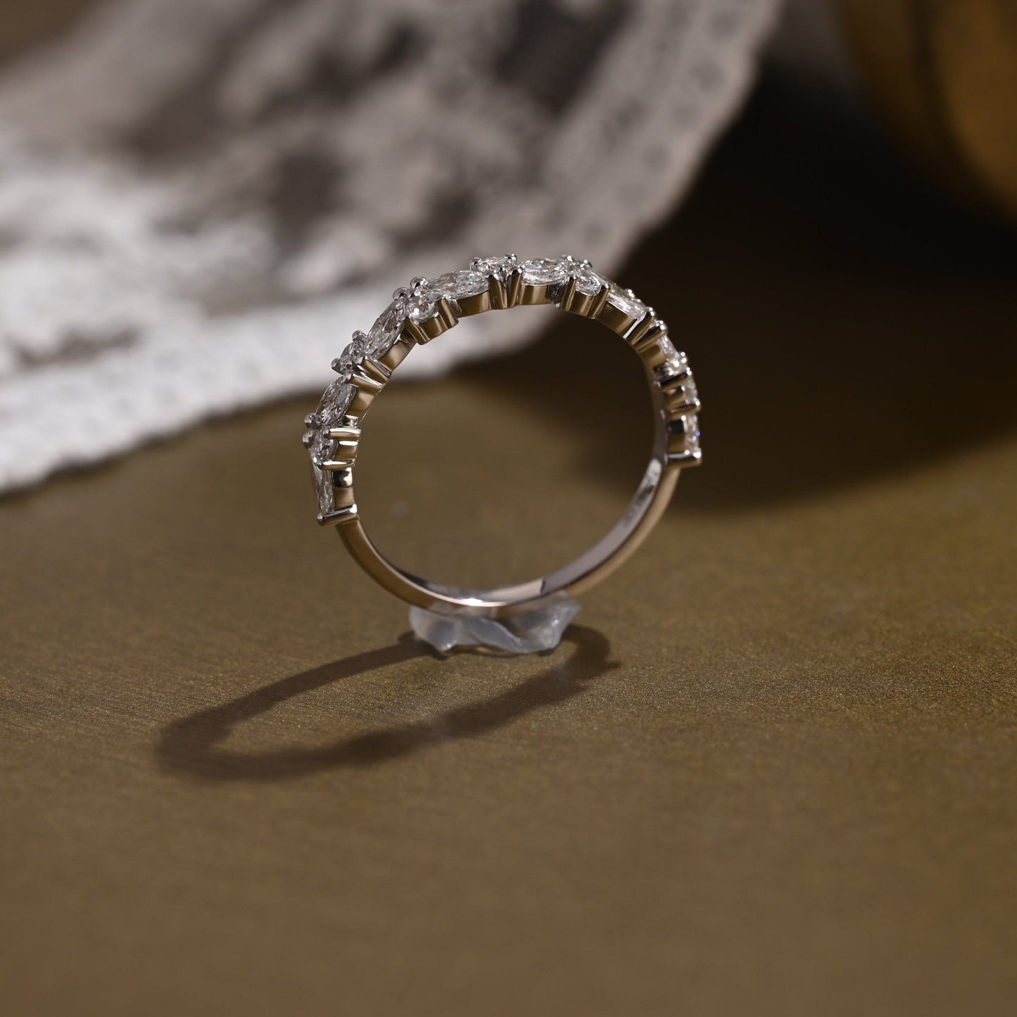 0.15 TCW Round Milgrain Lab Grown Diamond Wedding Band