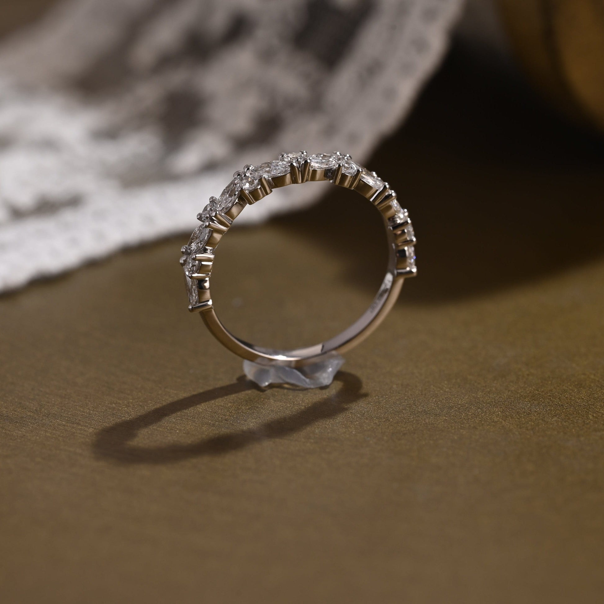 0.15 TCW Round Milgrain Lab Grown Diamond Wedding Band