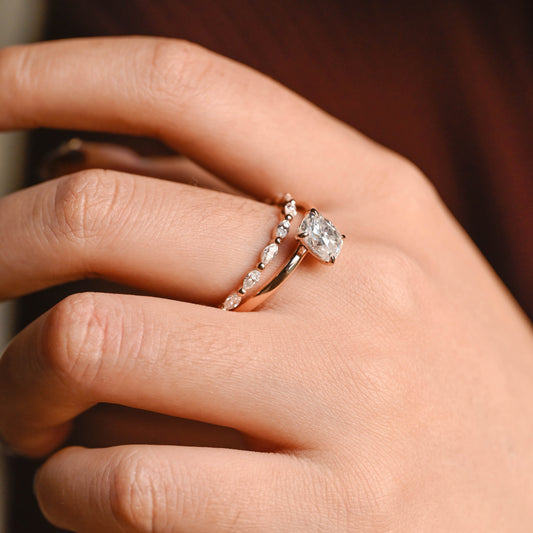 0.15 TCW Round Milgrain Lab Grown Diamond Wedding Band