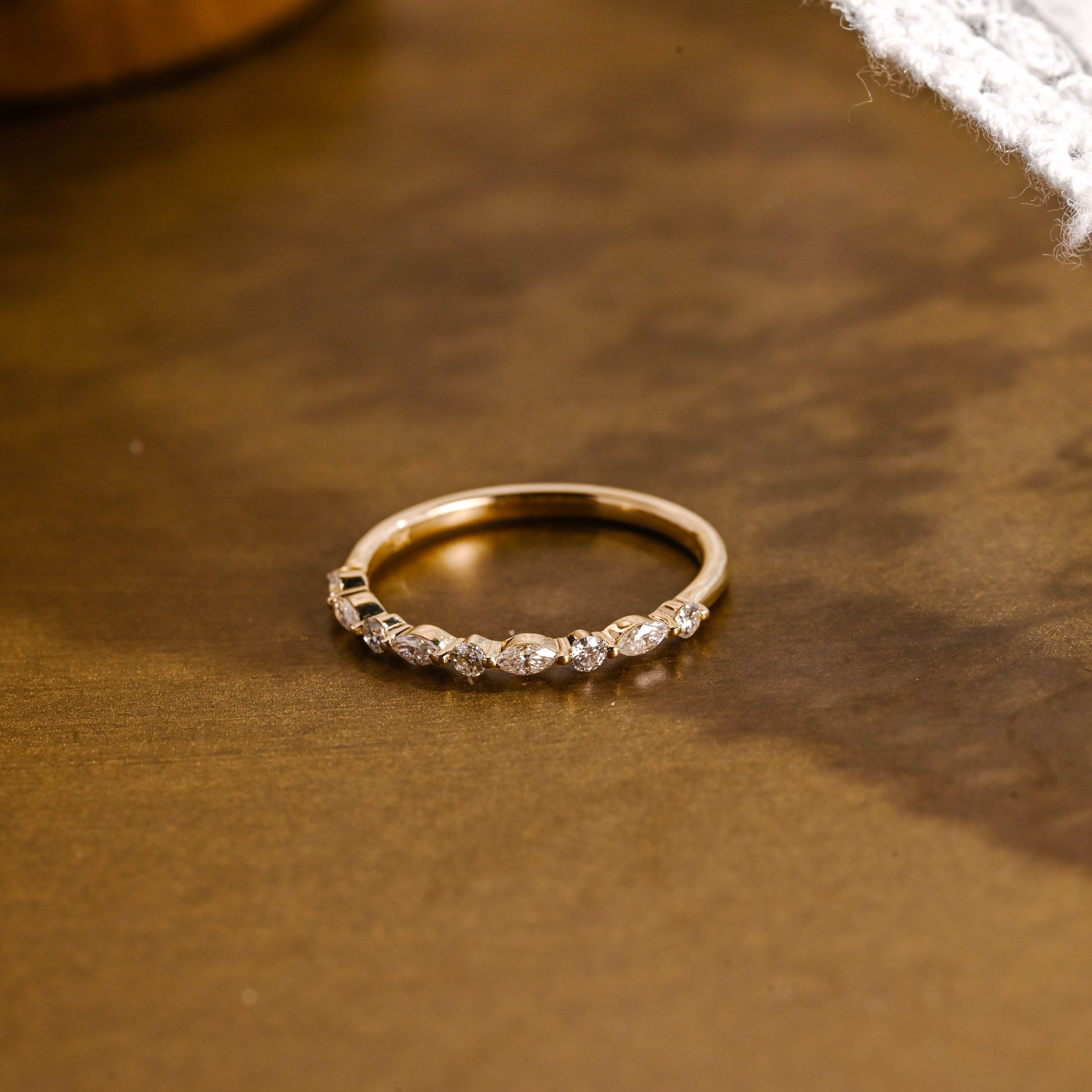 0.15 TCW Round Milgrain Lab Grown Diamond Wedding Band