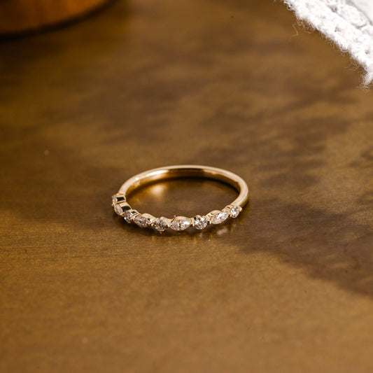 0.15 TCW Round Milgrain Lab Grown Diamond Wedding Band