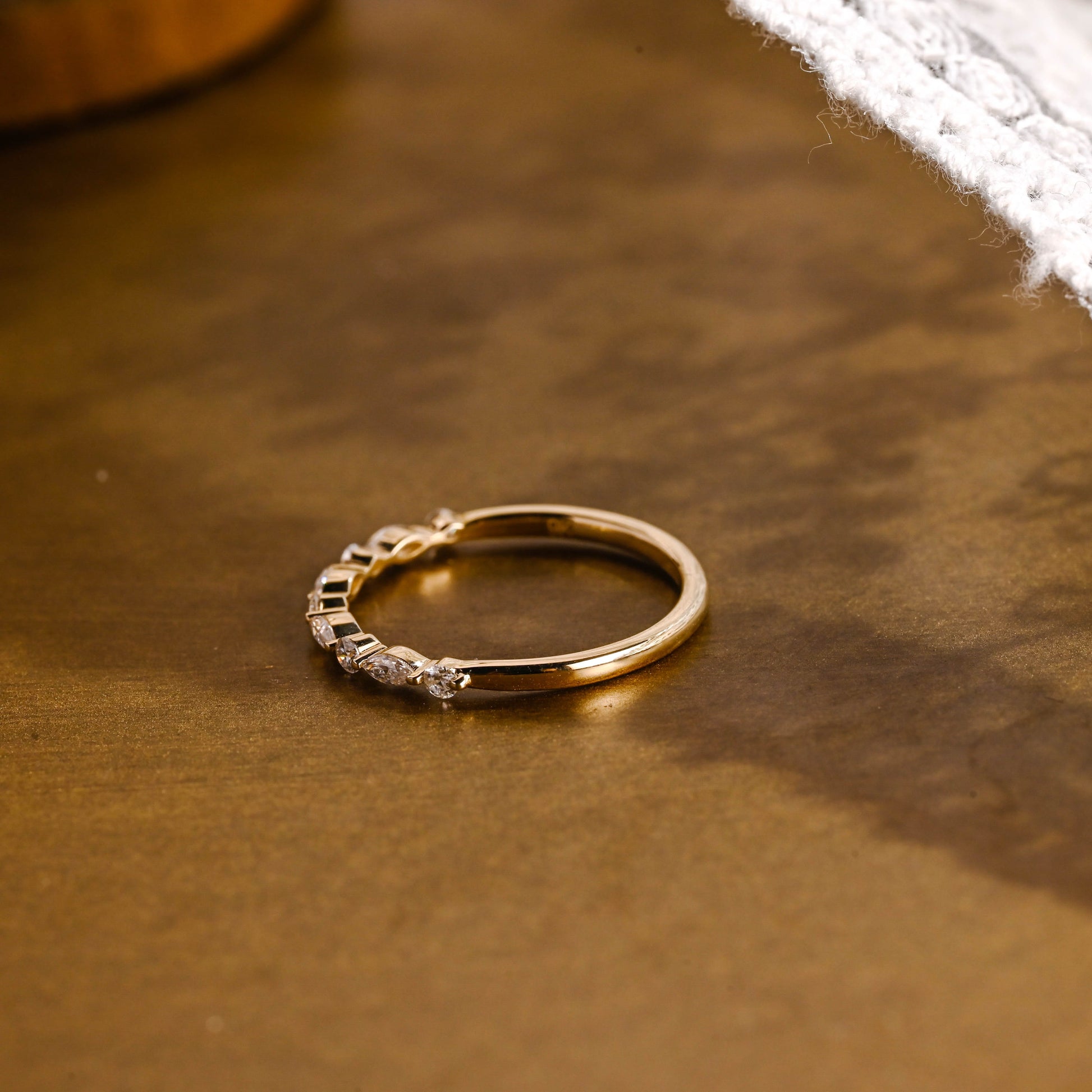 0.15 TCW Round Milgrain Lab Grown Diamond Wedding Band