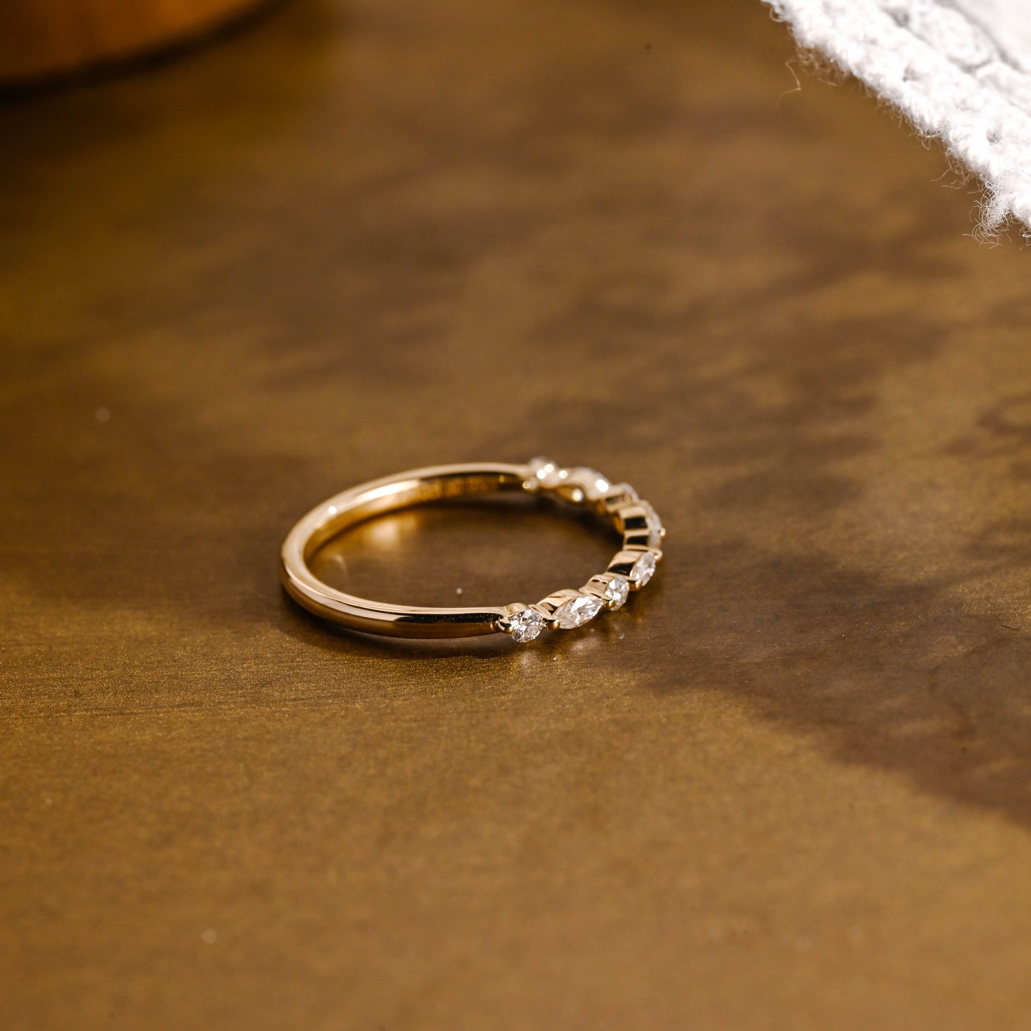 0.15 TCW Round Milgrain Lab Grown Diamond Wedding Band