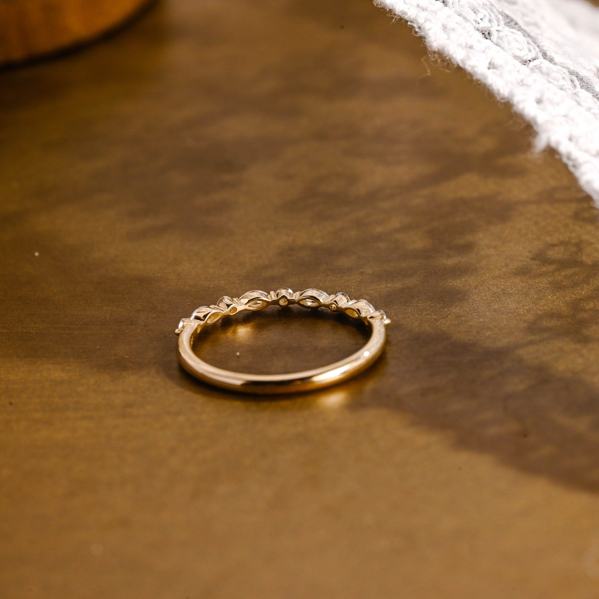 0.15 TCW Round Milgrain Lab Grown Diamond Wedding Band
