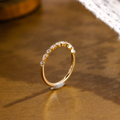 0.15 TCW Round Milgrain Lab Grown Diamond Wedding Band