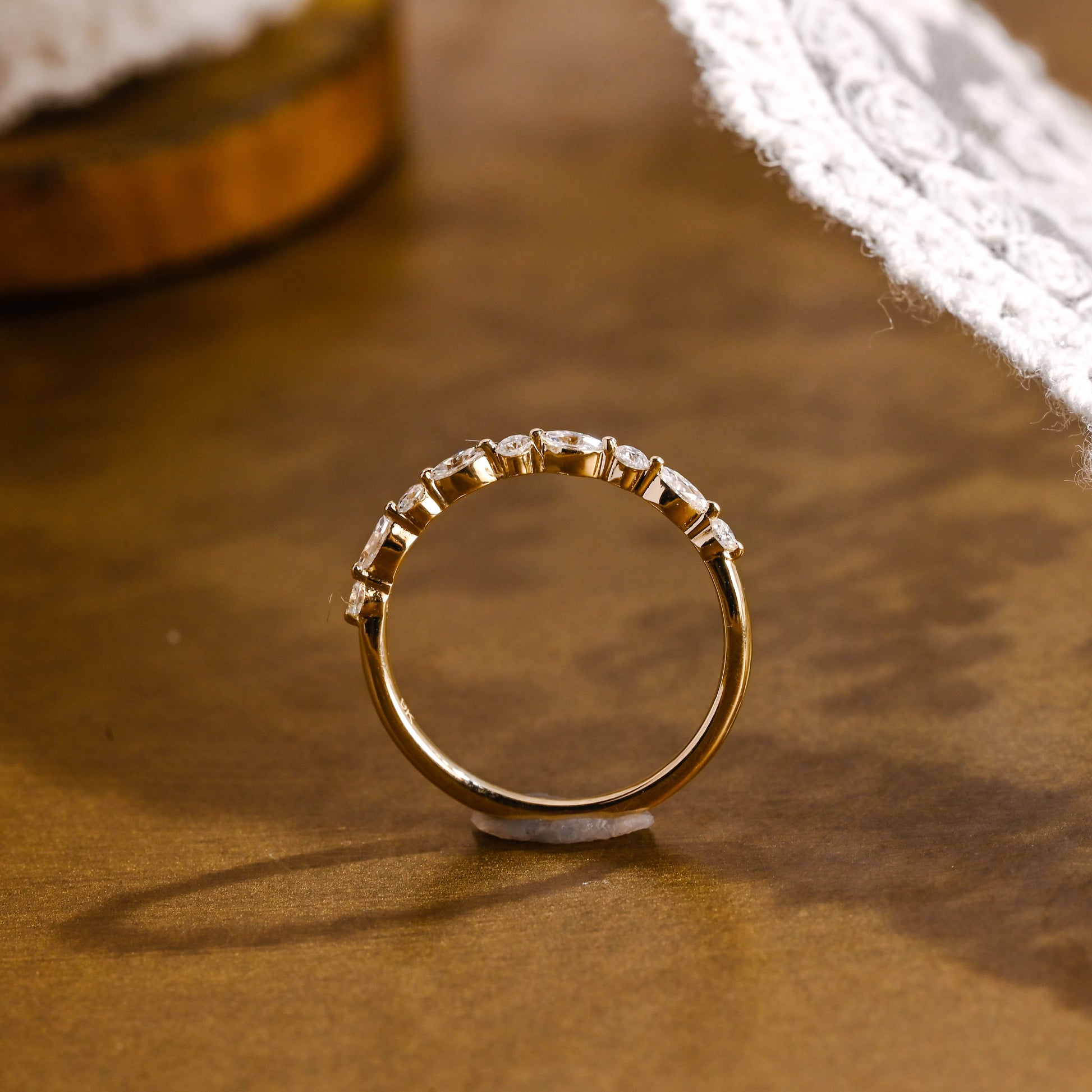0.15 TCW Round Milgrain Lab Grown Diamond Wedding Band