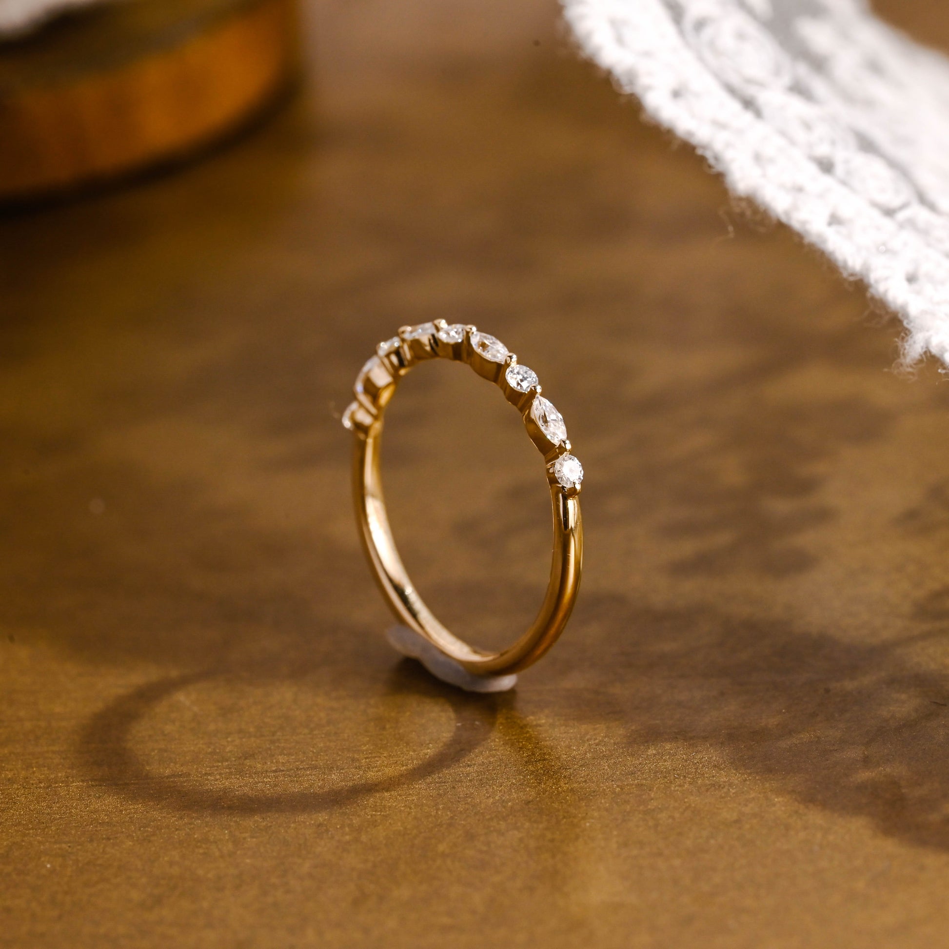 0.15 TCW Round Milgrain Lab Grown Diamond Wedding Band