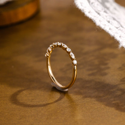 0.15 TCW Round Milgrain Lab Grown Diamond Wedding Band