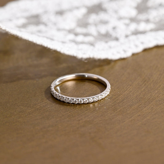 0.15 TCW Round Milgrain Lab Grown Diamond Wedding Band