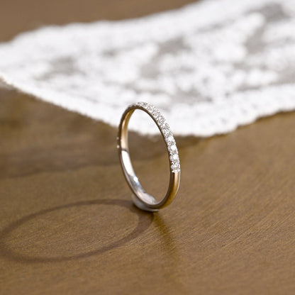 0.15 TCW Round Milgrain Lab Grown Diamond Wedding Band