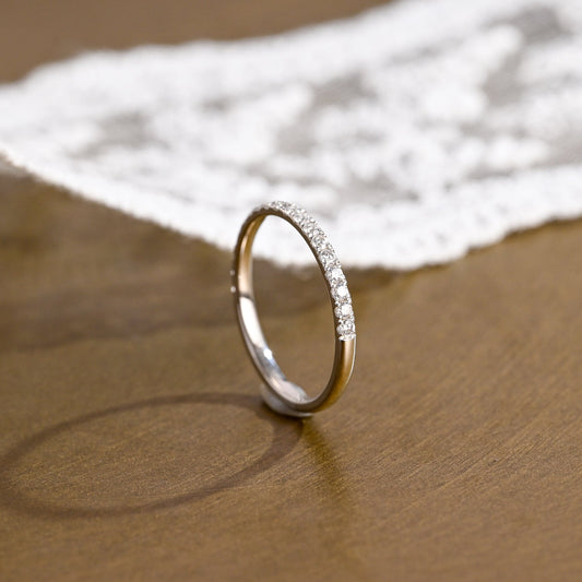 0.15 TCW Round Milgrain Lab Grown Diamond Wedding Band