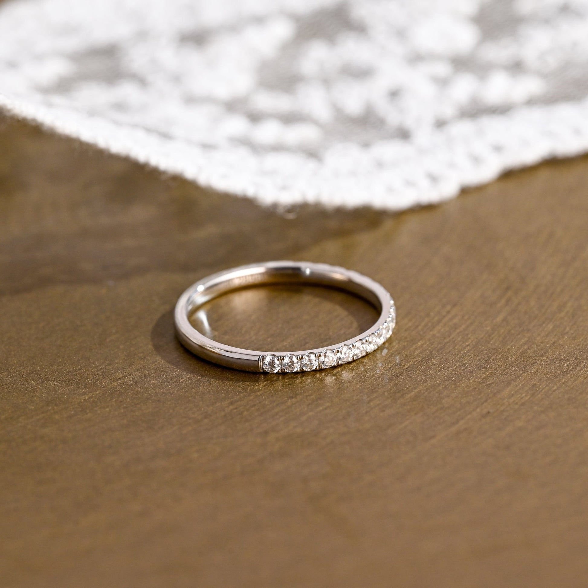 0.15 TCW Round Milgrain Lab Grown Diamond Wedding Band