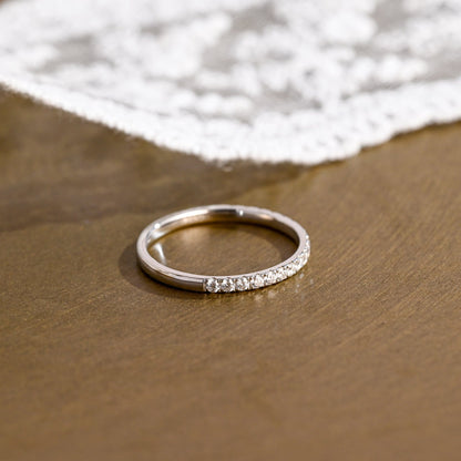0.15 TCW Round Milgrain Lab Grown Diamond Wedding Band