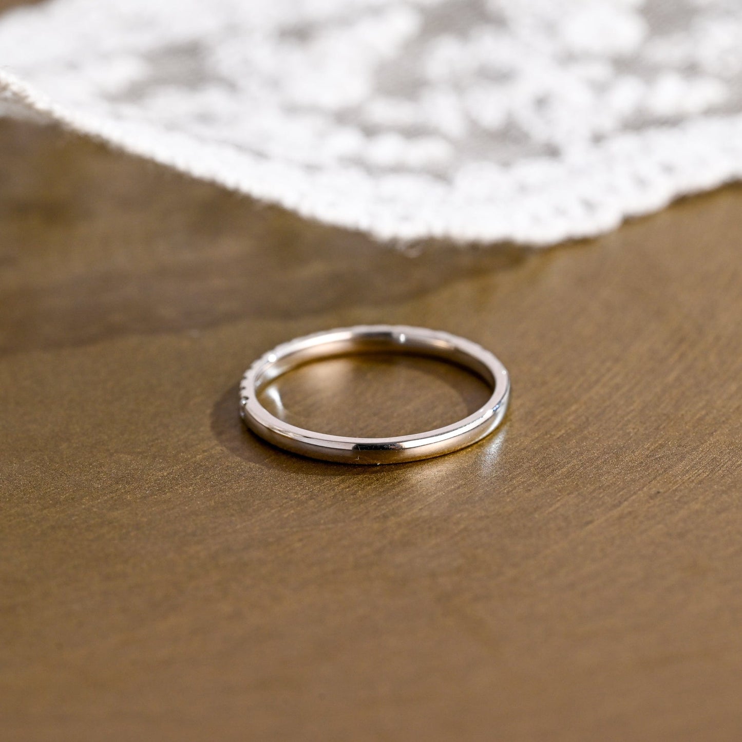 0.15 TCW Round Milgrain Lab Grown Diamond Wedding Band