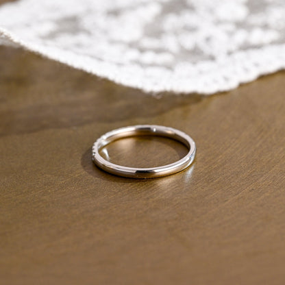 0.15 TCW Round Milgrain Lab Grown Diamond Wedding Band
