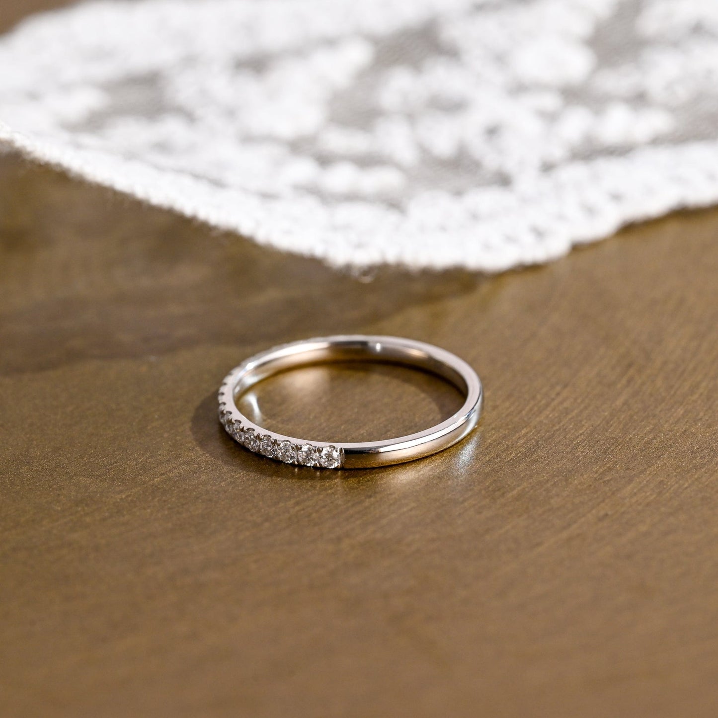 0.15 TCW Round Milgrain Lab Grown Diamond Wedding Band