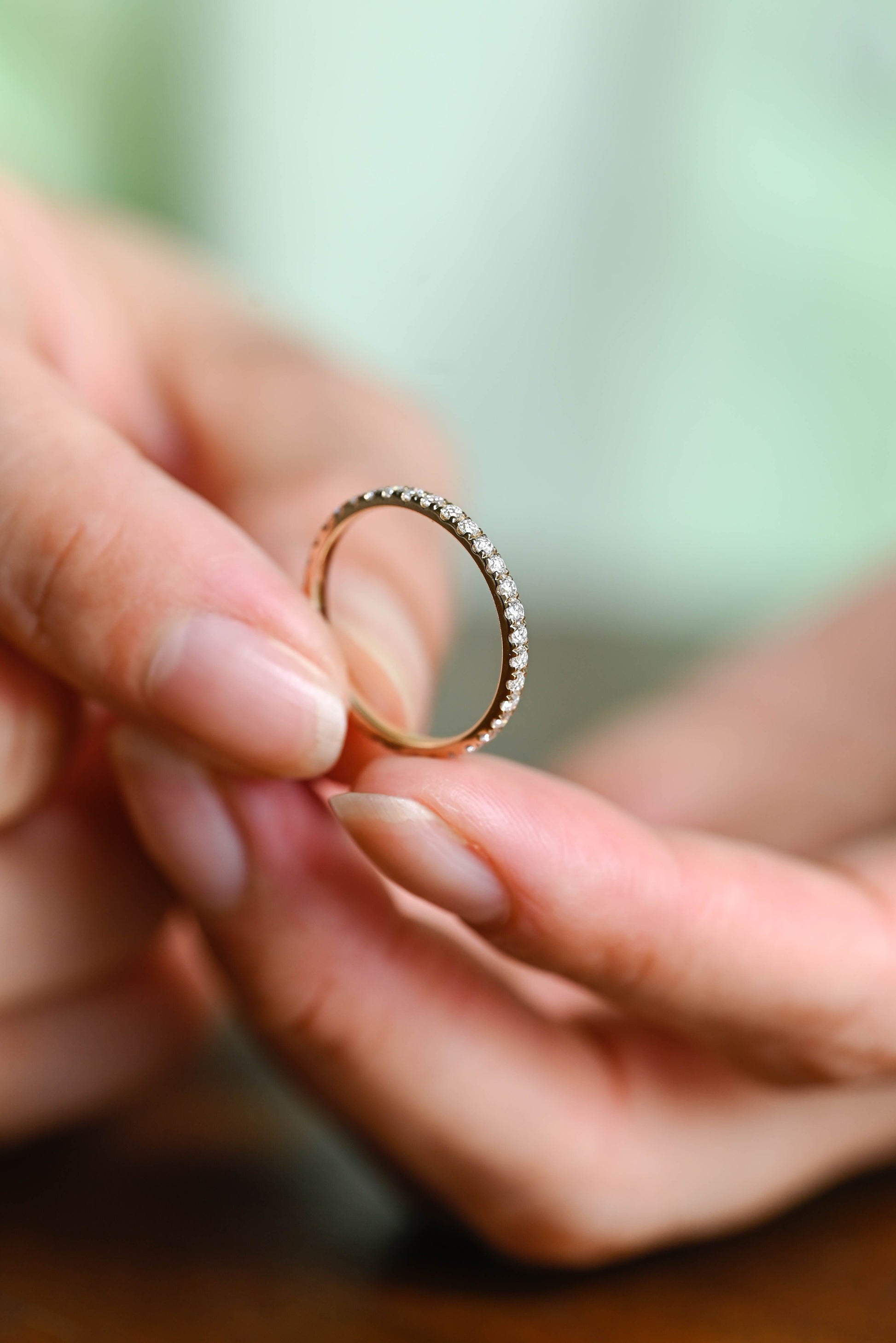0.15 TCW Round Milgrain Lab Grown Diamond Wedding Band