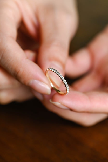 0.15 TCW Round Milgrain Lab Grown Diamond Wedding Band